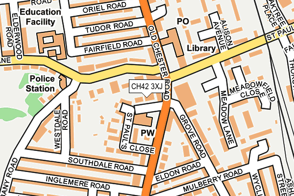 CH42 3XJ map - OS OpenMap – Local (Ordnance Survey)