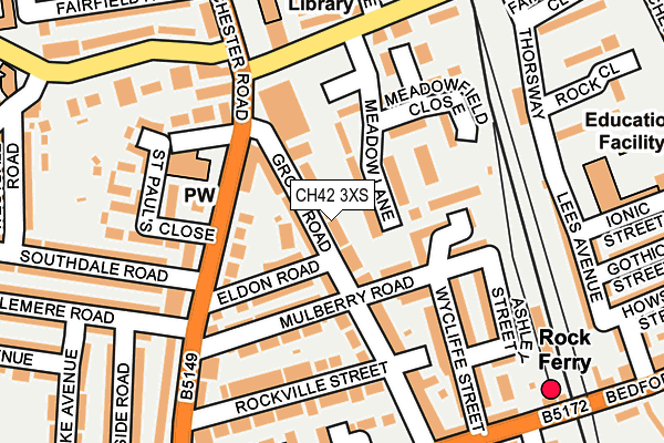 CH42 3XS map - OS OpenMap – Local (Ordnance Survey)