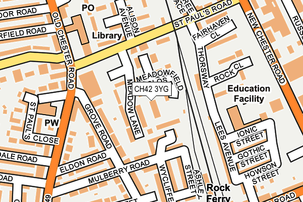 CH42 3YG map - OS OpenMap – Local (Ordnance Survey)