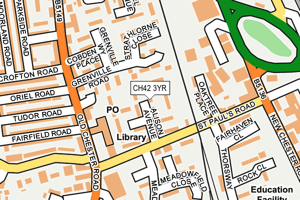 CH42 3YR map - OS OpenMap – Local (Ordnance Survey)