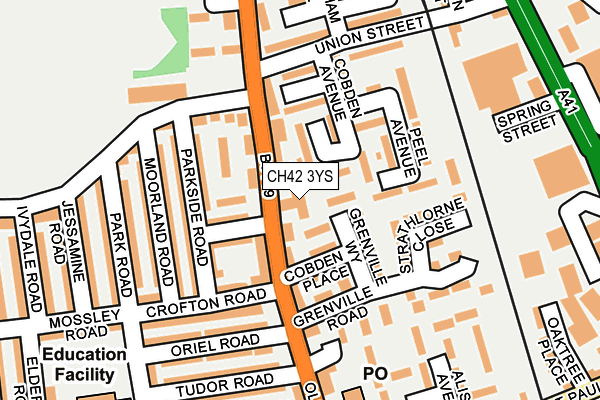 CH42 3YS map - OS OpenMap – Local (Ordnance Survey)