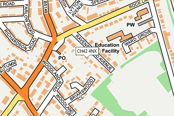 CH42 4NX map - OS OpenMap – Local (Ordnance Survey)