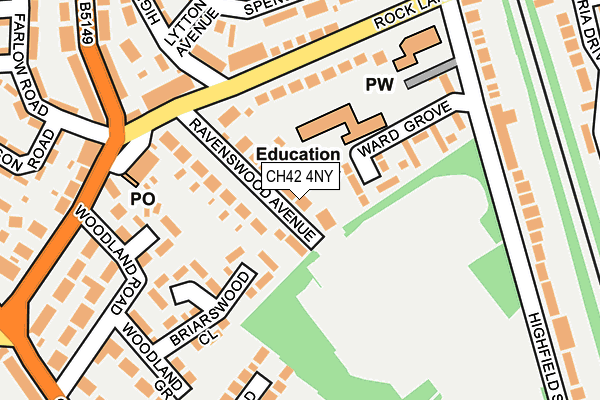 CH42 4NY map - OS OpenMap – Local (Ordnance Survey)