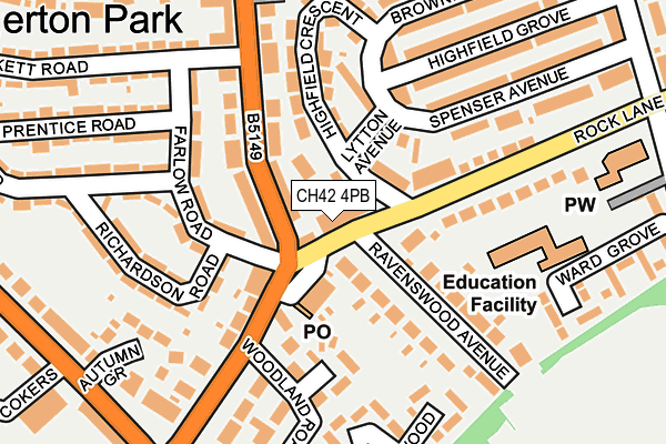 CH42 4PB map - OS OpenMap – Local (Ordnance Survey)