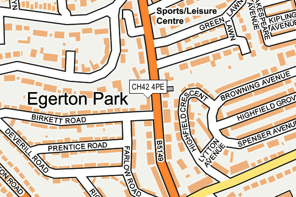 CH42 4PE map - OS OpenMap – Local (Ordnance Survey)