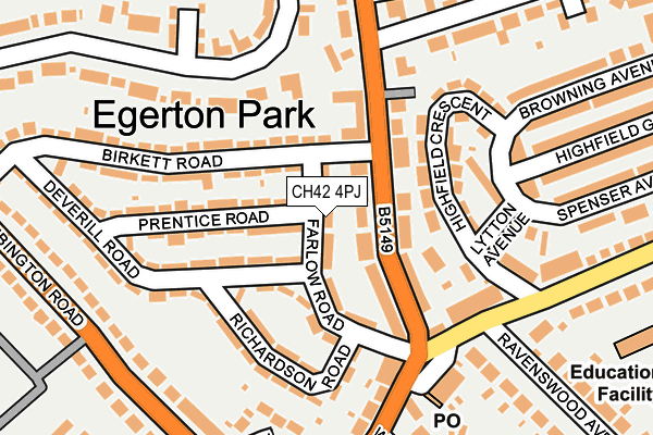 CH42 4PJ map - OS OpenMap – Local (Ordnance Survey)