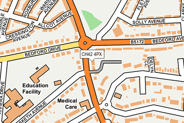 CH42 4PX map - OS OpenMap – Local (Ordnance Survey)