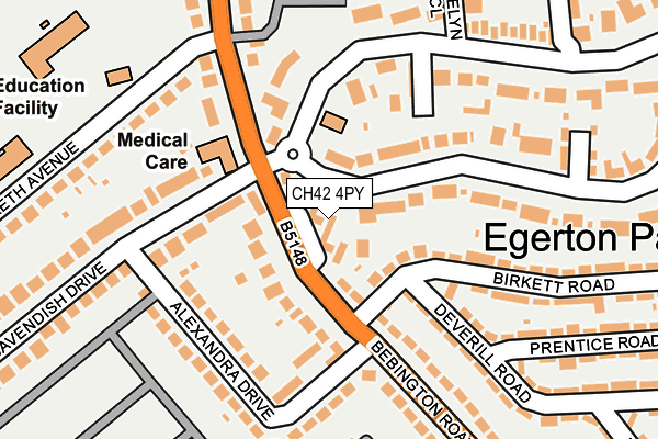 CH42 4PY map - OS OpenMap – Local (Ordnance Survey)