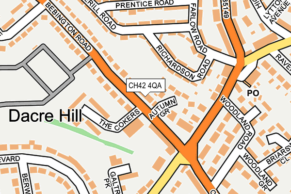 CH42 4QA map - OS OpenMap – Local (Ordnance Survey)