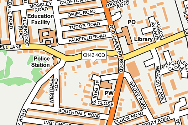 CH42 4QQ map - OS OpenMap – Local (Ordnance Survey)