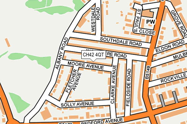 CH42 4QT map - OS OpenMap – Local (Ordnance Survey)