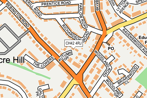 CH42 4RJ map - OS OpenMap – Local (Ordnance Survey)