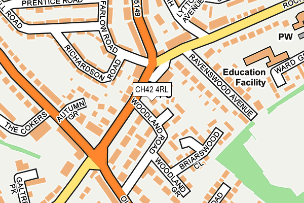 CH42 4RL map - OS OpenMap – Local (Ordnance Survey)