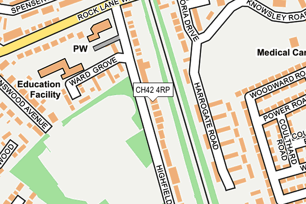 CH42 4RP map - OS OpenMap – Local (Ordnance Survey)