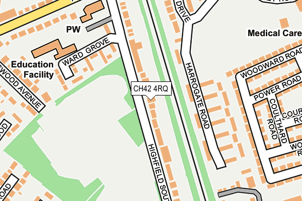 CH42 4RQ map - OS OpenMap – Local (Ordnance Survey)