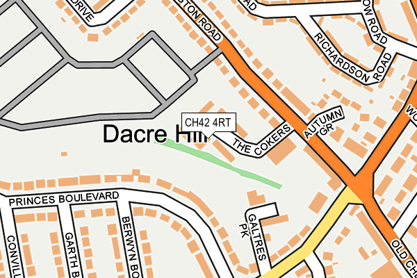 CH42 4RT map - OS OpenMap – Local (Ordnance Survey)