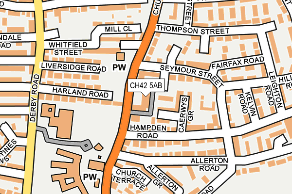 CH42 5AB map - OS OpenMap – Local (Ordnance Survey)