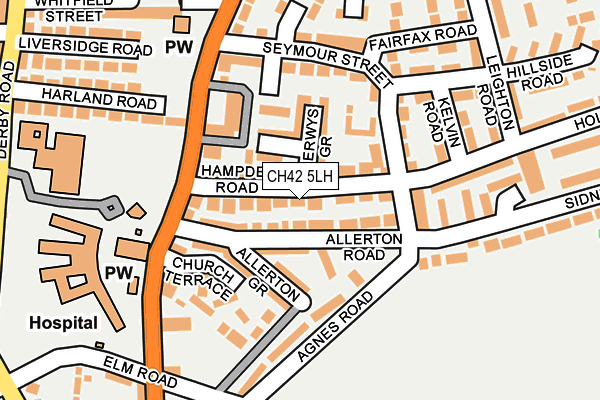 CH42 5LH map - OS OpenMap – Local (Ordnance Survey)