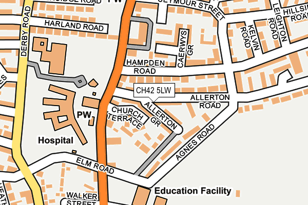 CH42 5LW map - OS OpenMap – Local (Ordnance Survey)