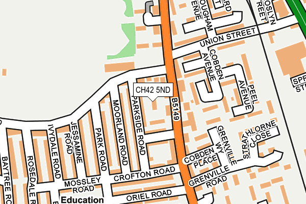 CH42 5ND map - OS OpenMap – Local (Ordnance Survey)