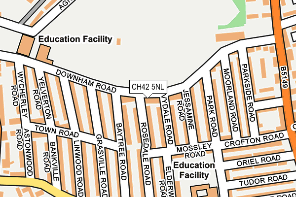 CH42 5NL map - OS OpenMap – Local (Ordnance Survey)