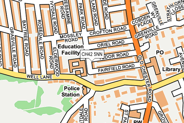 CH42 5NN map - OS OpenMap – Local (Ordnance Survey)