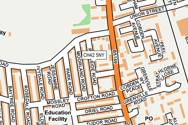 CH42 5NY map - OS OpenMap – Local (Ordnance Survey)