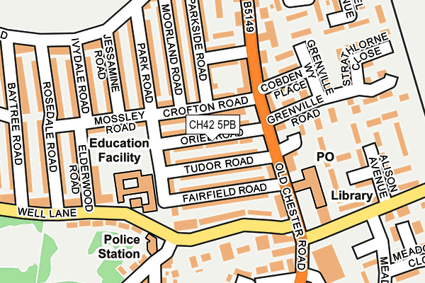 CH42 5PB map - OS OpenMap – Local (Ordnance Survey)