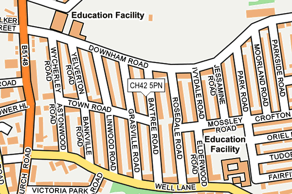 CH42 5PN map - OS OpenMap – Local (Ordnance Survey)