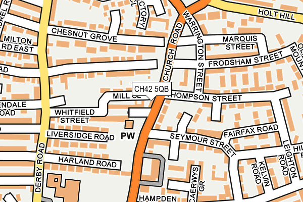 CH42 5QB map - OS OpenMap – Local (Ordnance Survey)