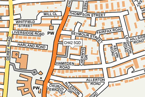 CH42 5QD map - OS OpenMap – Local (Ordnance Survey)