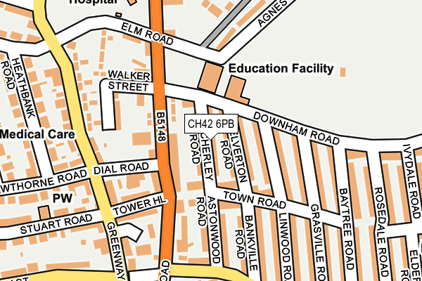 CH42 6PB map - OS OpenMap – Local (Ordnance Survey)