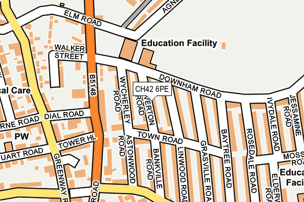 CH42 6PE map - OS OpenMap – Local (Ordnance Survey)