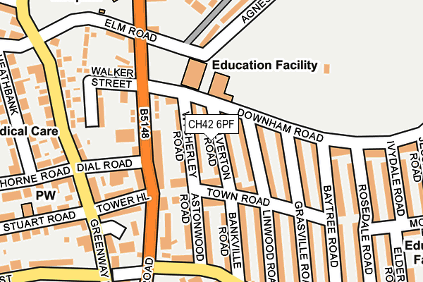 CH42 6PF map - OS OpenMap – Local (Ordnance Survey)