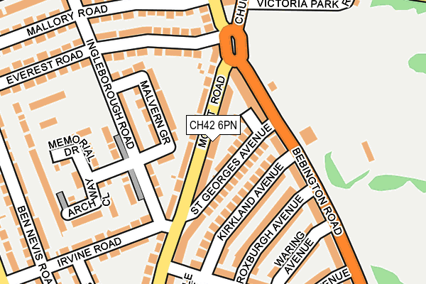 CH42 6PN map - OS OpenMap – Local (Ordnance Survey)