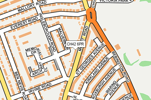CH42 6PR map - OS OpenMap – Local (Ordnance Survey)