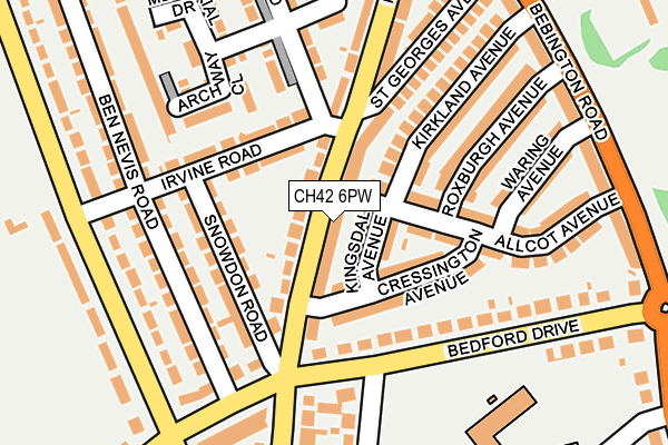 CH42 6PW map - OS OpenMap – Local (Ordnance Survey)