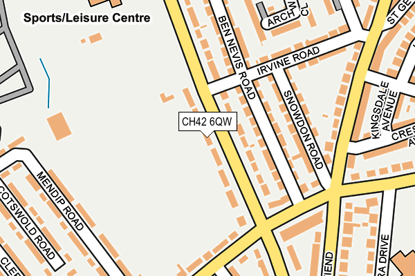 CH42 6QW map - OS OpenMap – Local (Ordnance Survey)