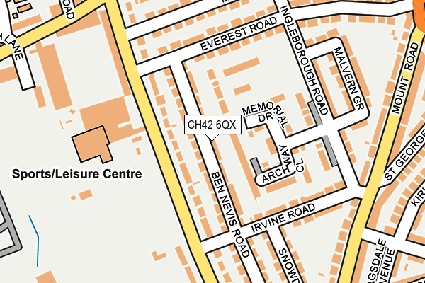 CH42 6QX map - OS OpenMap – Local (Ordnance Survey)