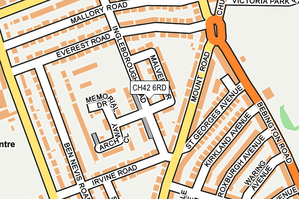 CH42 6RD map - OS OpenMap – Local (Ordnance Survey)