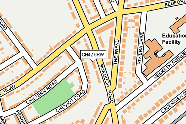 CH42 6RW map - OS OpenMap – Local (Ordnance Survey)