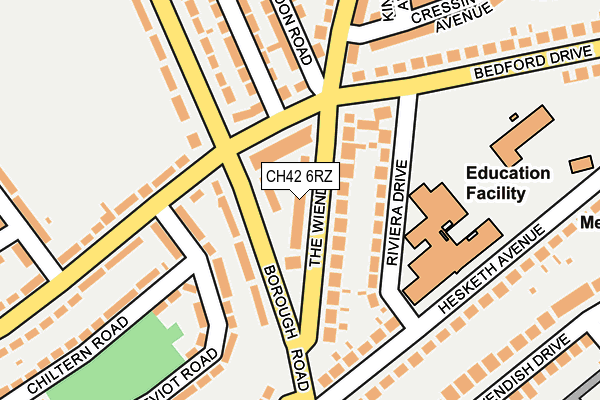 CH42 6RZ map - OS OpenMap – Local (Ordnance Survey)