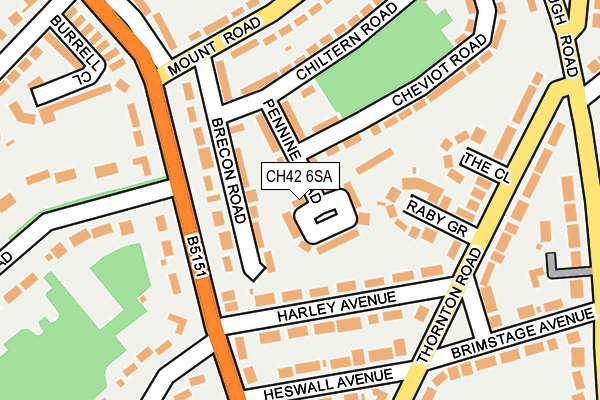 CH42 6SA map - OS OpenMap – Local (Ordnance Survey)
