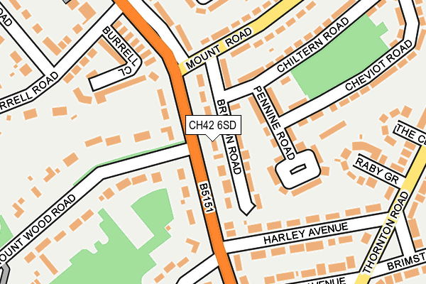 CH42 6SD map - OS OpenMap – Local (Ordnance Survey)