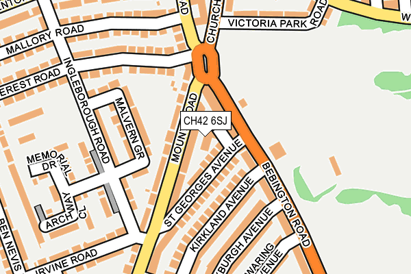 CH42 6SJ map - OS OpenMap – Local (Ordnance Survey)