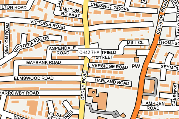 CH42 7HA map - OS OpenMap – Local (Ordnance Survey)