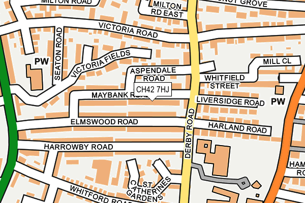CH42 7HJ map - OS OpenMap – Local (Ordnance Survey)