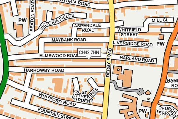 CH42 7HN map - OS OpenMap – Local (Ordnance Survey)