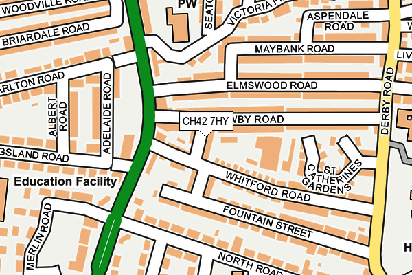 CH42 7HY map - OS OpenMap – Local (Ordnance Survey)