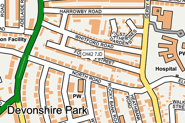 CH42 7JD map - OS OpenMap – Local (Ordnance Survey)